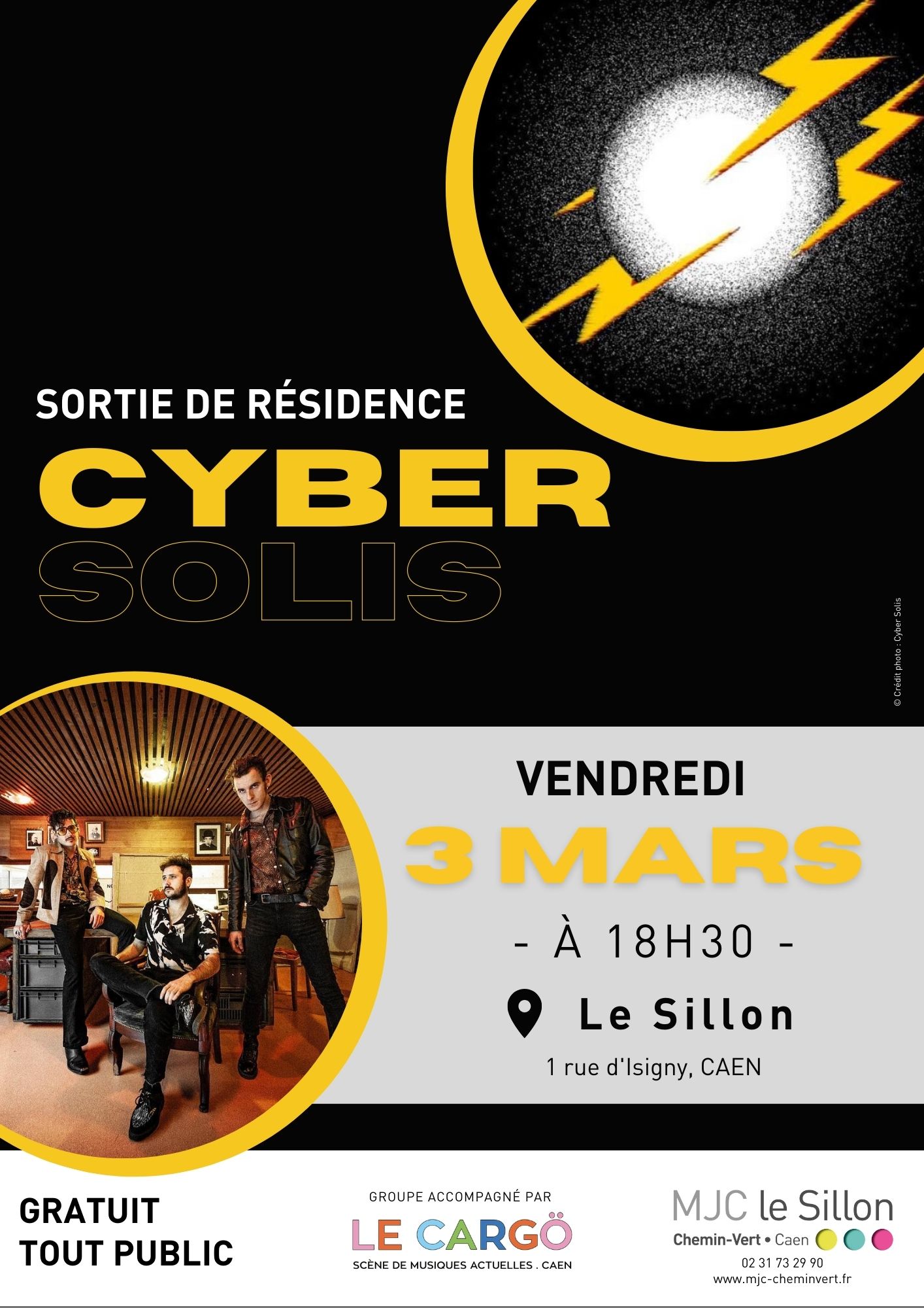 Affiche Cyber Solis au Sillon le 3 mars
